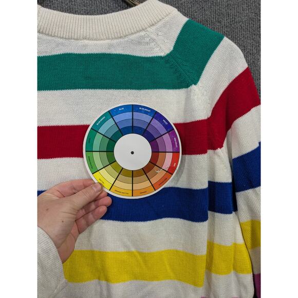 Mickey Mouse Cardigan Womens Large Jacquard Knit Disney Colorful Embroidered - Picture 5 of 9